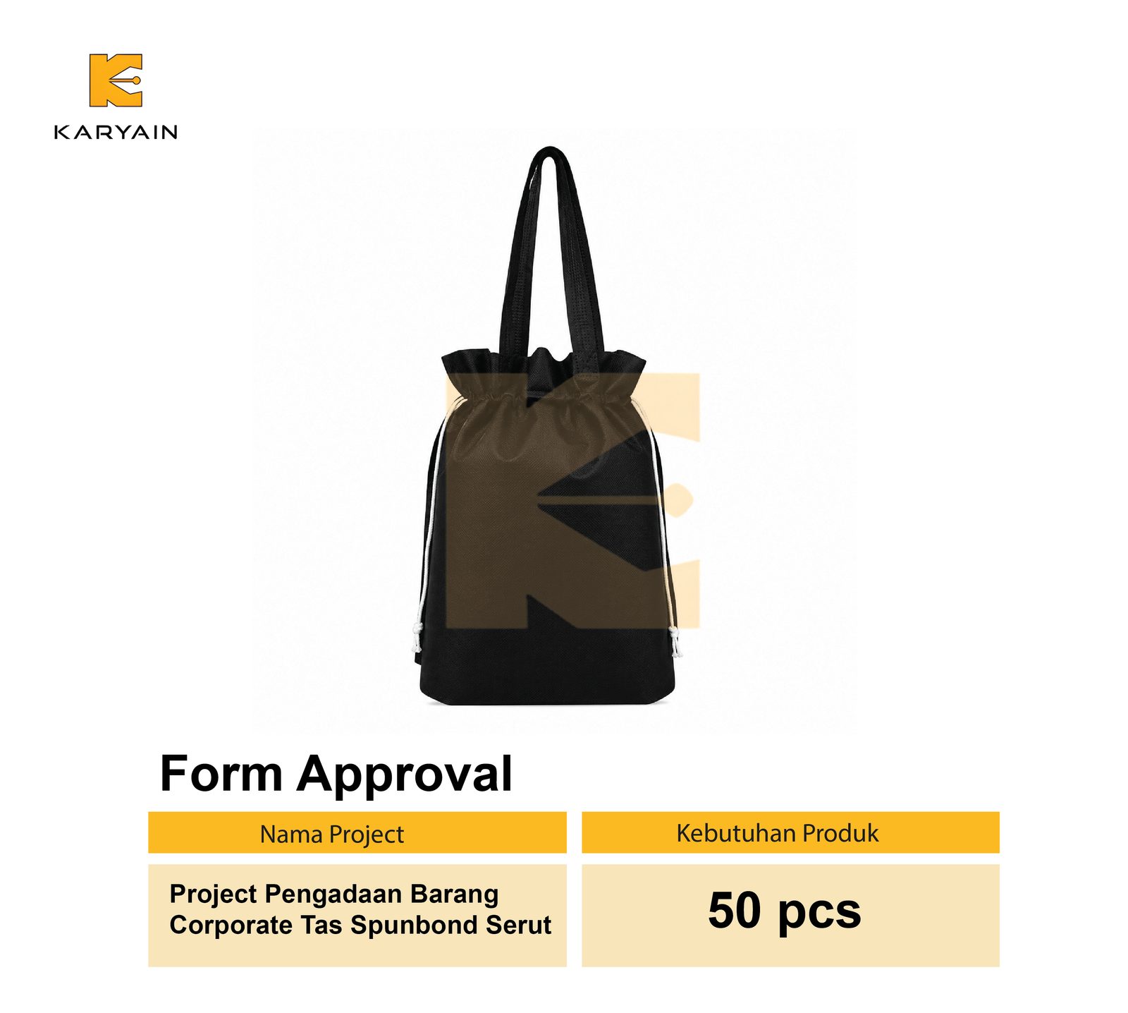 Project Pengadaan Barang Corporate Tas Spunbond Serut